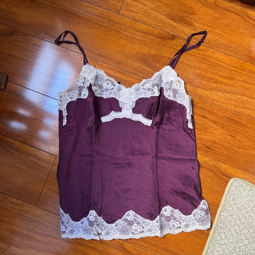 Elegant Purple Lace Trim Camisole